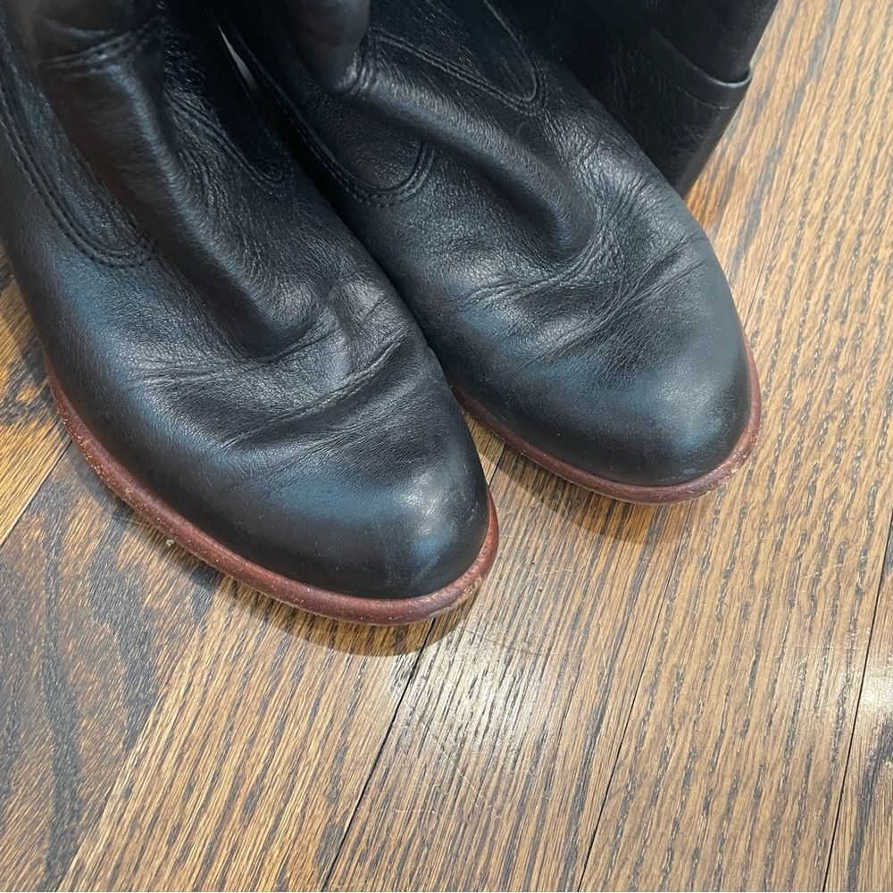 COACH Fayth Tall Black Leather Heeled Boots - Picture 6 of 8